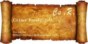 Csima Renátó névjegykártya